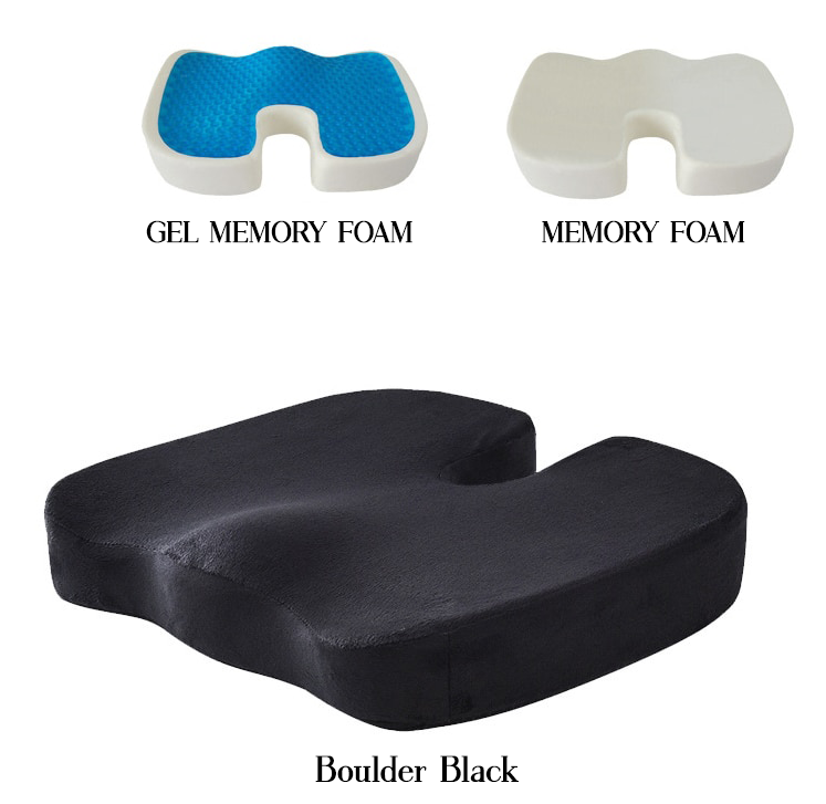 Zen Pillow Lab - Zen Comfort Gel Seat Cushion - Boulder Black Color