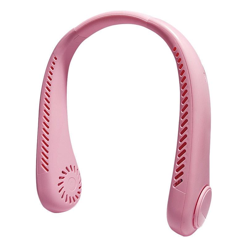 The Zen Breeze Portable Neck Fan Available in Pink