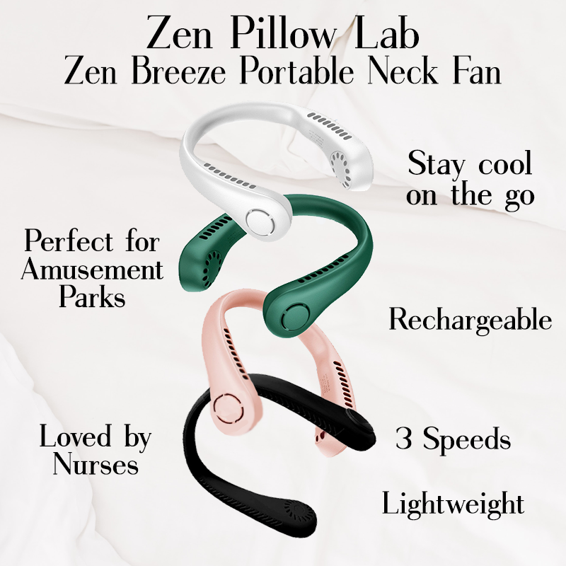 The Zen Breeze Portable Neck Fan Product Display