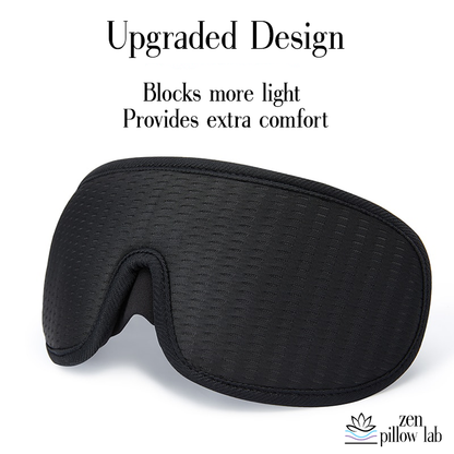 3D Sleep Mask in Black - A new upgraded design. A sleep mask that blocks more light and provides extra comfort.